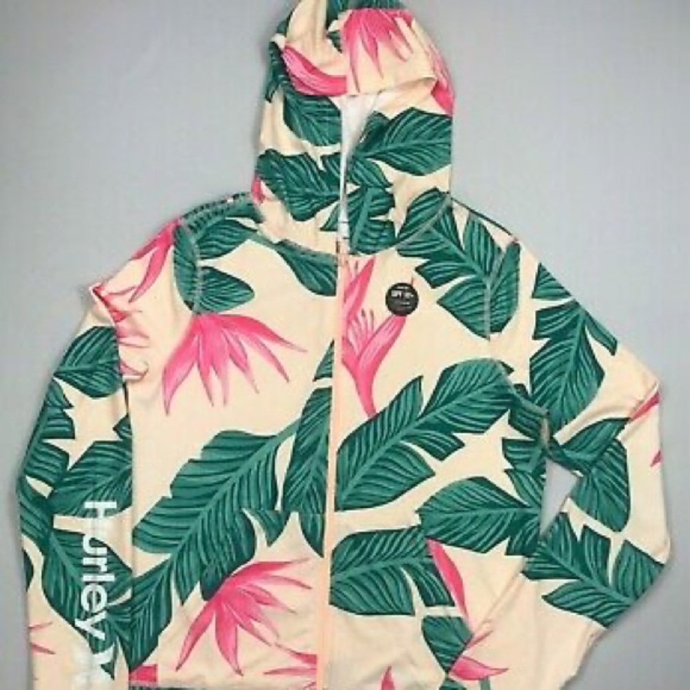Hurley UPF 50+ Floral Zip Lightweight Jacket